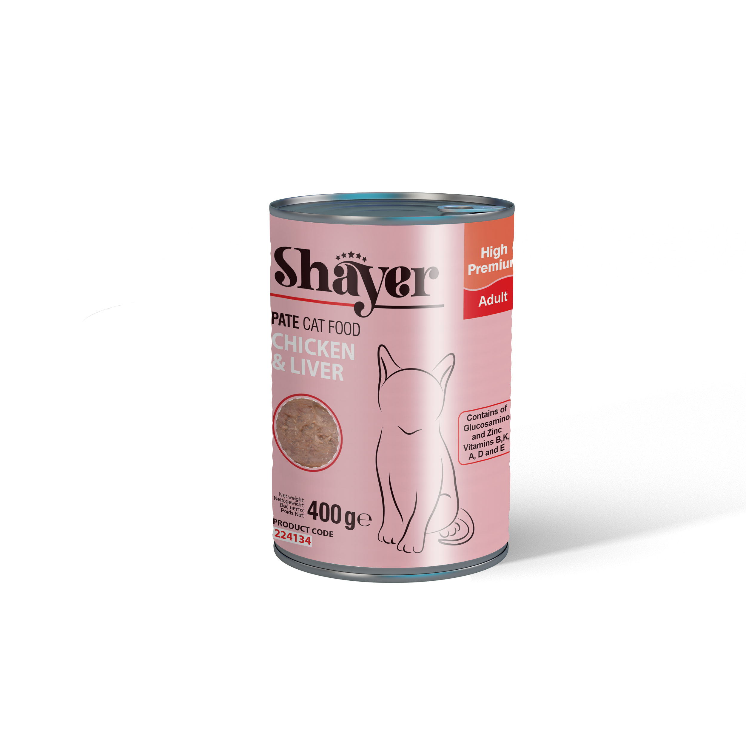 کنسرو گربه شایر 400گرمی پته مرغ و جگر